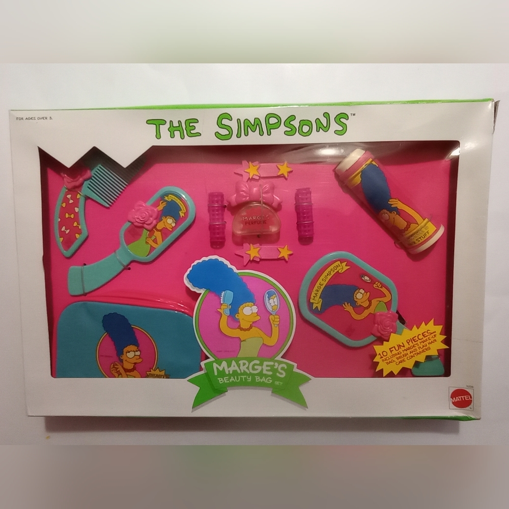 The Simpsons Marge's Beauty Bag Mattel Vtg 1990 Play Set HTF NRFP Box Marge